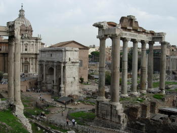Arch of Septimius Severus and the Temple of Saturn